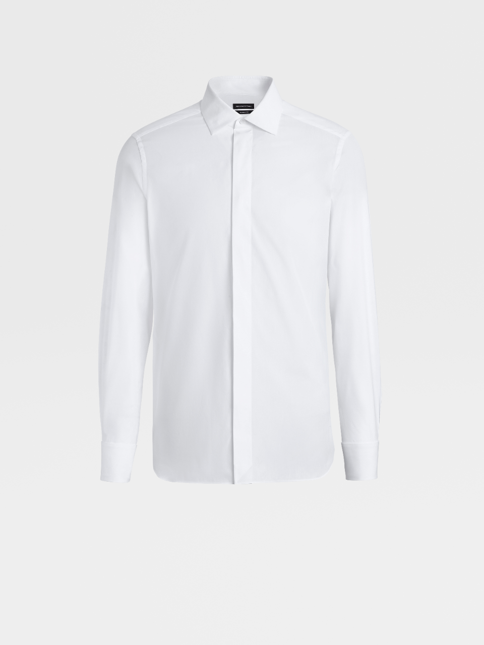 白色 Trofeo™ 桑蚕丝精裁衬衫，Milano 合身版型